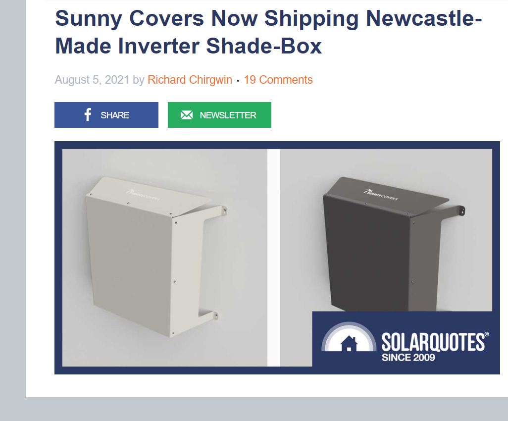 Sunny Covers featured on Solar Quotes