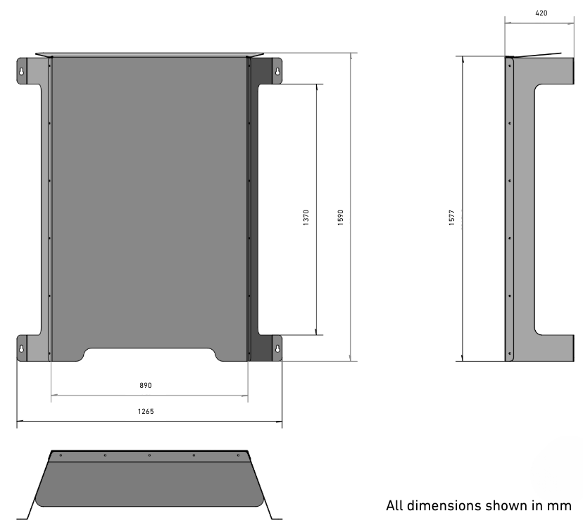 XL battery cover dimensions