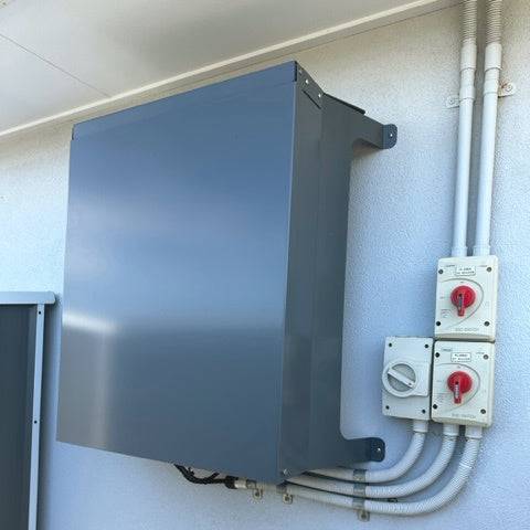 Large Solar Inverter Cover - Basalt (Universal) Installed - Sunny Covers